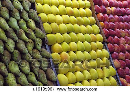 Stock Photo - Supermarket, Food, Fruit, Fruits, Pear, Pears, Green pears. Fotosearch