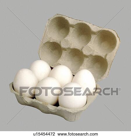 Stock Image - Supermarket, Food, Tray, Egg, Eggs, Box of eggs, Eggshell. Fotosearch