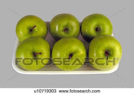 Stock Image - Supermarket, Food, Tray, Fruit, Fruits, Apple, Apples. Fotosearch