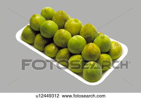 Stock Image - Supermarket, Food, Tray, Fruit, Fruits, Fig, Figs. Fotosearch