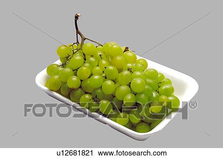 Stock Image - Supermarket, Food, Tray, Fruit, Fruits, Grape, Grapes. Fotosearch