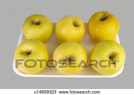 Stock Image - Supermarket, Food, Tray, Fruit, Fruits, Apple, Apples. Fotosearch