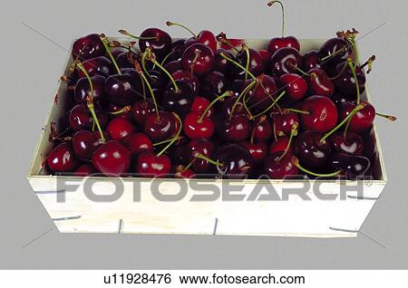 Stock Photograph - Supermarket, Food, Tray, Fruit, Fruits, Cherry, Cherries. Fotosearch