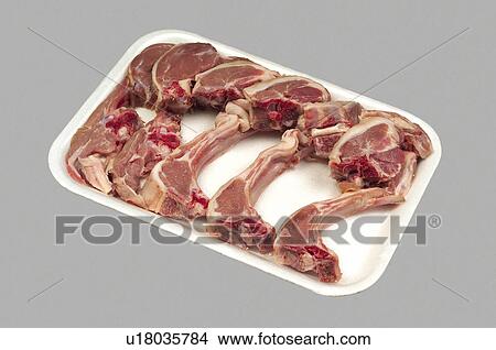 Supermarket, Food, Tray, Meat, Lamb, Chop, Chops View Large Photo Image Picture - Supermarket, Food, Tray, Meat, Lamb, Chop, Chops. Fotosearch