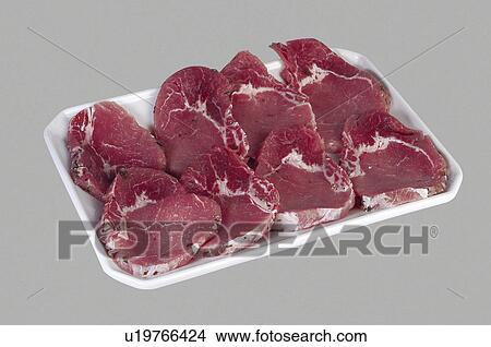 Picture - Supermarket, Food, Tray, Meat, Pork, Steak, Steaks. Fotosearch