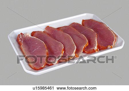 Stock Image - Supermarket, Food, Tray, Meat, Pork, Steak, Steaks. Fotosearch