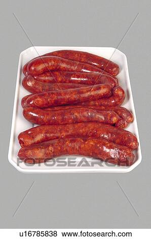 Supermarket, Food, Tray, Pork, Sausage, Sausages, Red sausage View Large Photo Image Stock Photo - Supermarket, Food, Tray, Pork, Sausage, Sausages, Red sausage. Fotosearch