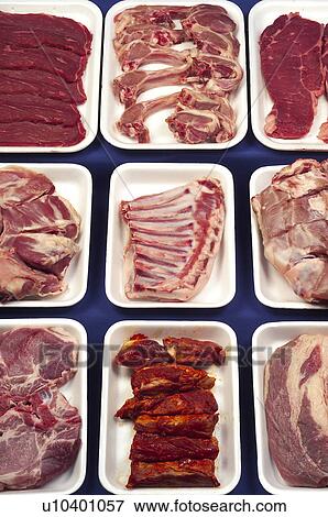 Supermarket, Food, Tray, Trays, Meat, Red meat, Steak View Large Photo Image Stock Photo - Supermarket, Food, Tray, Trays, Meat, Red meat, Steak. Fotosearch