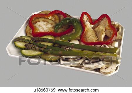 Stock Photo - Supermarket, Food, Tray, Vegetable, Vegetables, Mushroom, Mushrooms. Fotosearch