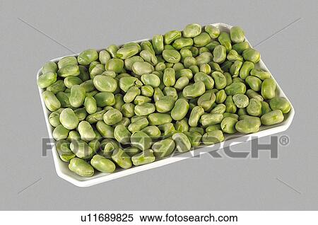 Stock Photography - Supermarket, Food, Tray, Vegetable, Vegetables, Broad bean, Broad beans. Fotosearch