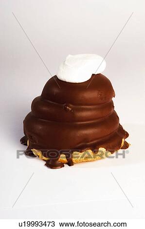 Stock Image - Chocolate, Bread roll, Filling, Cream, Sweet, Dessert, Bakery. Fotosearch