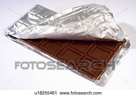 Stock Image - Chocolate, Chocolate bar, Chocolate bars, One, Black chocolate, Chocolate square, Chocolate squares. Fotosearch