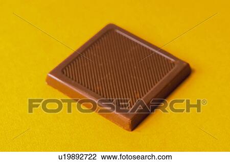 Stock Image - Chocolate, Chocolate square, One, Chocolate milk, Sweet. Fotosearch