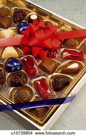 Chocolate, Chocolates, Sweet, Chocolates box, Dessert, Present View Large Photo Image Picture - Chocolate, Chocolates, Sweet, Chocolates box, Dessert, Present. Fotosearch