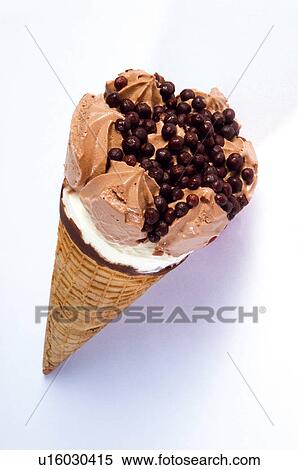 Chocolate, Ice cream, Cream, Cover, Cornet, Cone, Wafer View Large Photo Image Stock Photography - Chocolate, Ice cream, Cream, Cover, Cornet, Cone, Wafer. Fotosearch