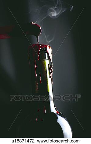 Stock Image - Wine, Drink, Beverage, Bottle, Bottle of wine, Cork, Bottleneck. Fotosearch