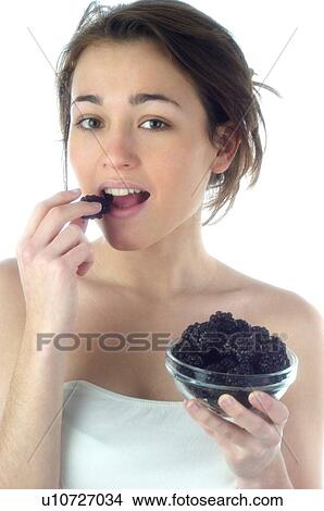 Picture - Woman, Beauty, Face, Young, Health, Healthy, Healthy food. Fotosearch