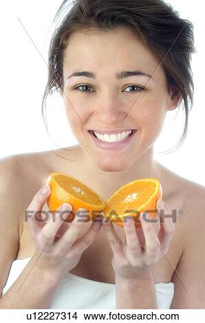 Picture - Woman, Beauty, Face, Young, Health, Healthy, Healthy food. Fotosearch