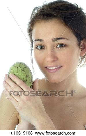 Stock Photo - Woman, Beauty, Young, Face, Portrait, Health, Healthy. Fotosearch