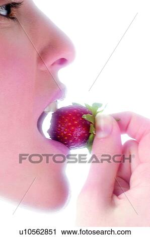 Woman, Beauty, Eating, Fruit, Strawberry, Mouth, Opening mouth View Large Photo Image Stock Image - Woman, Beauty, Eating, Fruit, Strawberry, Mouth, Opening mouth. Fotosearch