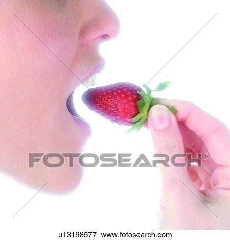 Woman, Beauty, Eating, Fruit, Strawberry, Mouth, Opening mouth View Large Photo Image Stock Photo - Woman, Beauty, Eating, Fruit, Strawberry, Mouth, Opening mouth. Fotosearch