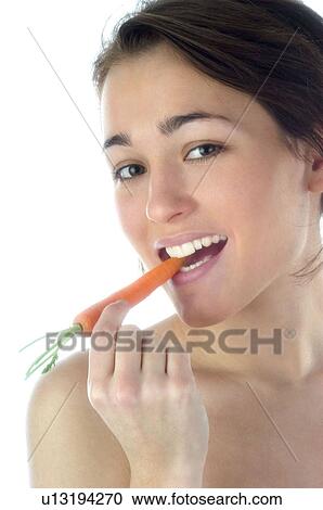 Woman, Beauty, Eating, Vegetable, Carrot, Mouth, Opening mouth View Large Photo Image Stock Image - Woman, Beauty, Eating, Vegetable, Carrot, Mouth, Opening mouth. Fotosearch