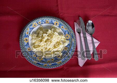 Stock Photo - Polish Sunday dinner of pasta. Fotosearch