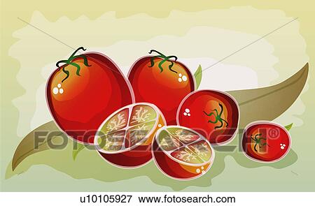 Stock Illustration - Close-up of tomatoes. Fotosearch