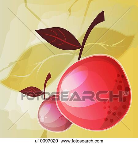 Clipart - Close-up of two apples. Fotosearch