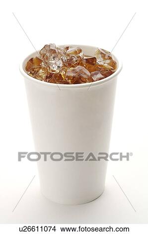 Picture - Cup of black tea with ice cubes. Fotosearch
