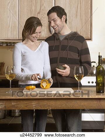 Mid-Adult Couple Cooking View Large Photo Image Stock Photo - Mid-Adult Couple Cooking. Fotosearch