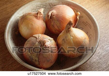 Picture - Bowl Of White Onions. Fotosearch