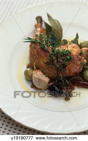 Garnished Chicken Thigh View Large Photo Image Stock Photo - Garnished Chicken Thigh. Fotosearch