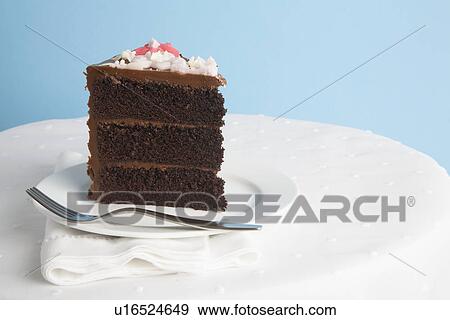 Stock Photo - Piece of chocolate cake. Fotosearch