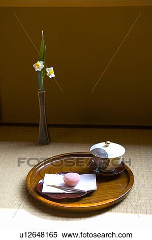 shi and a cup of Japanese tea on a tray, high angle view, Japan View Large Photo Image Stock Photography - shi and a cup of Japanese tea on a tray, high angle view, Japan. Fotosearch
