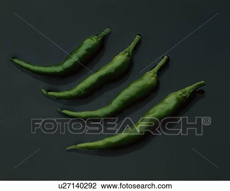 Stock Image - Green Hot Peppers. Fotosearch