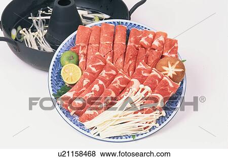 Plate Of Shabu Shabu And Pot View Large Photo Image Stock Photo - Plate Of Shabu Shabu And Pot. Fotosearch