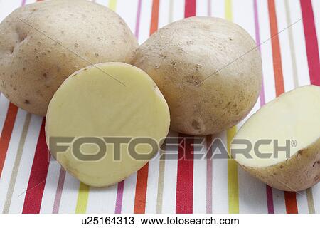 Stock Image - Raw potatoes. Fotosearch