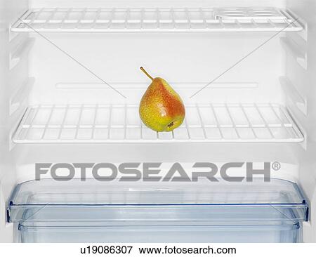 Single pear in fridge (close-up) View Large Photo Image Stock Photo - Single pear in fridge (close-up). Fotosearch