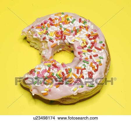 Picture - Doughnut with Missing Bite. Fotosearch