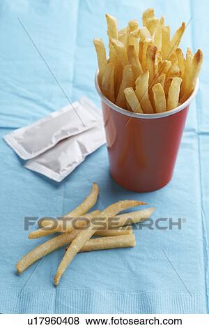 French fries in paper cup View Large Photo Image Stock Photo - French fries in paper cup. Fotosearch