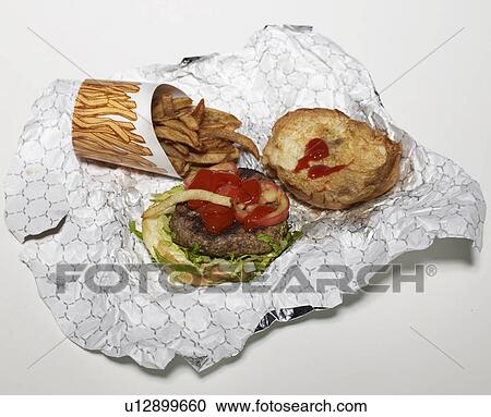Hamburger and French Fries View Large Photo Image Stock Image - Hamburger and French Fries. Fotosearch