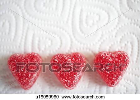 Stock Image - Heart shaped candies (close-up). Fotosearch