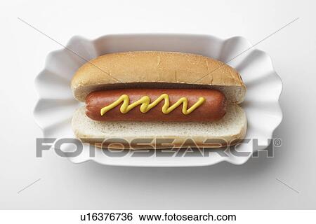 Stock Photograph - Hot dog on plate. Fotosearch