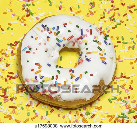 Stock Photo - Single Doughnut with Sprinkles. Fotosearch