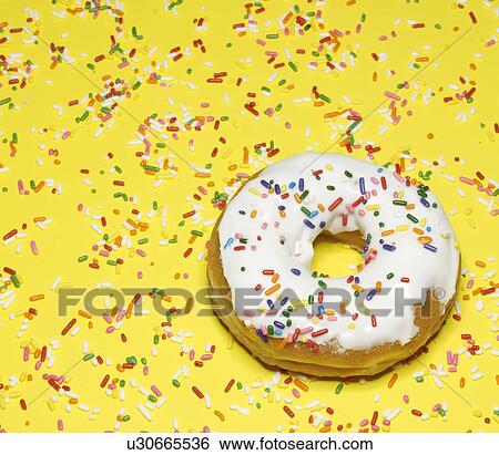 Single Doughnut with Sprinkles View Large Photo Image Stock Photograph - Single Doughnut with Sprinkles. Fotosearch