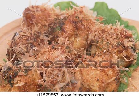 Stock Photo - Octopus Balls With Dry Bonito. Fotosearch