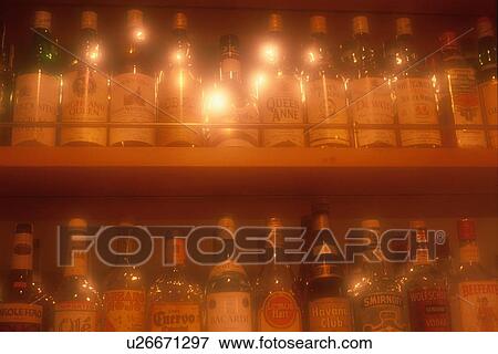 Row Of Liquor Bottles View Large Photo Image Stock Photo - Row Of Liquor Bottles. Fotosearch