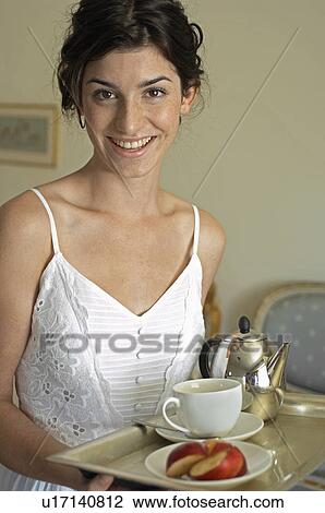 Young Woman Carrying Food Tray View Large Photo Image Stock Image - Young Woman Carrying Food Tray. Fotosearch