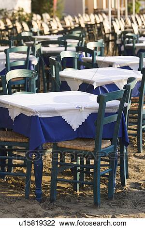 Stock Image - Beach, Cafe, Chair, Day, Empty. Fotosearch